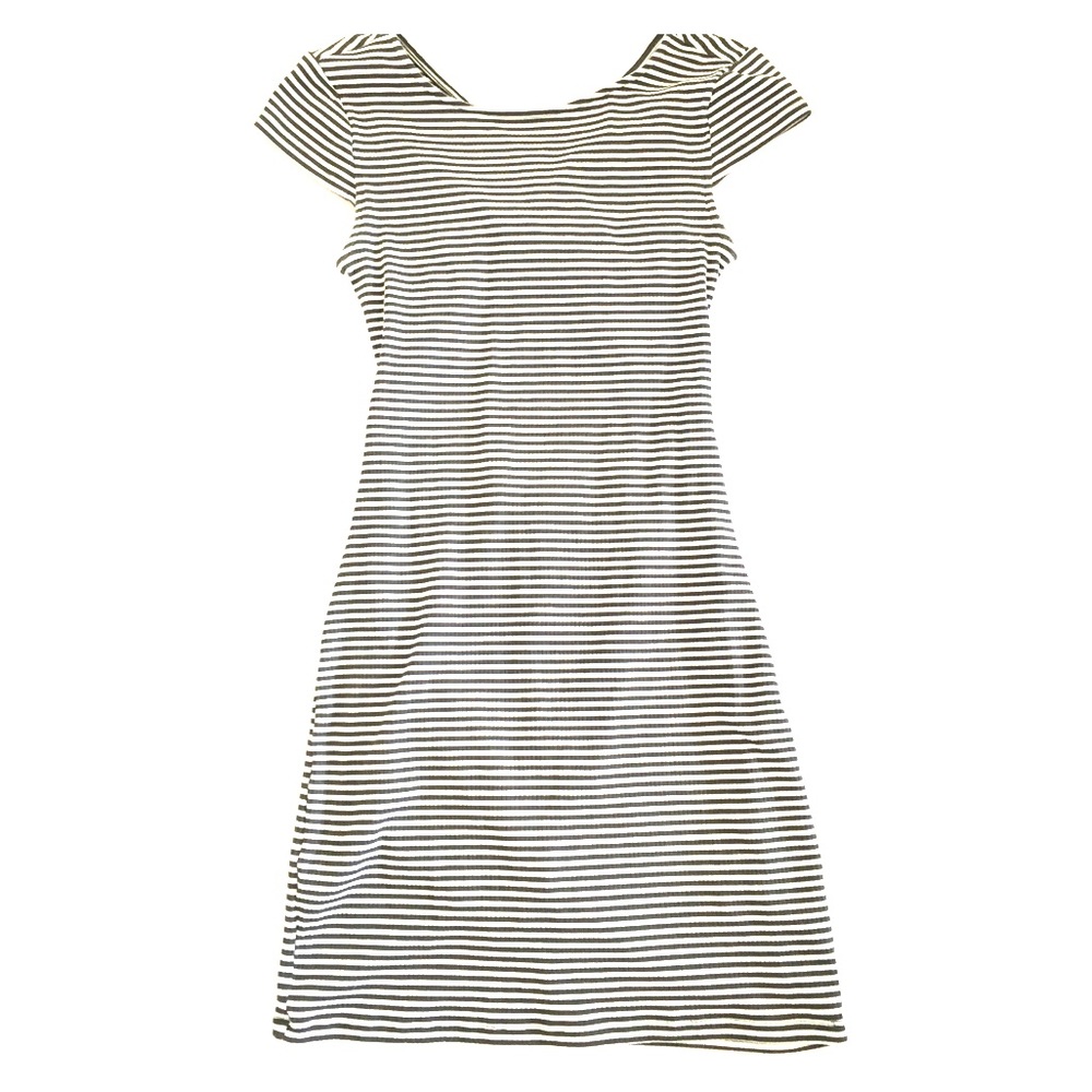 Green and White Striped Dress